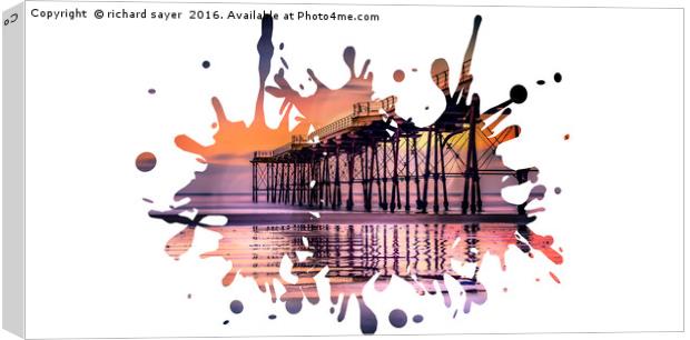 Saltburn Pier Splatter Canvas Print by richard sayer