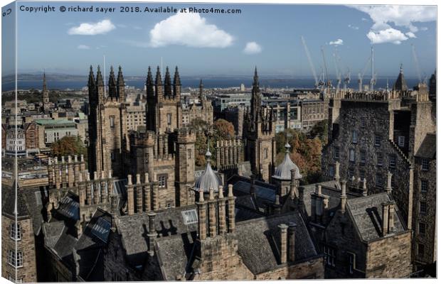 A Majestic Edinburgh Rooftop Experience Canvas Print by richard sayer