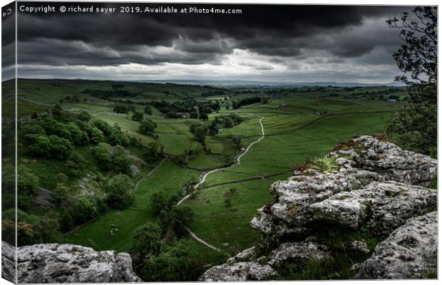 Malham View Canvas Print by richard sayer