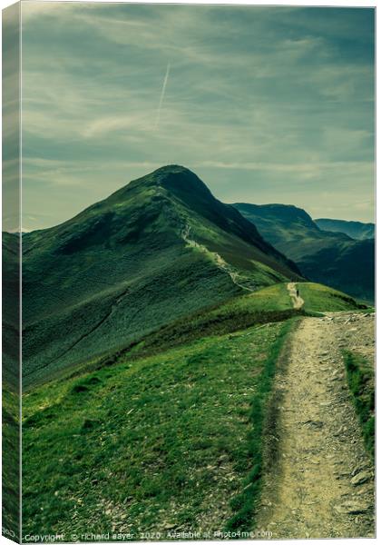 Conquer the Majestic Catbells Canvas Print by richard sayer