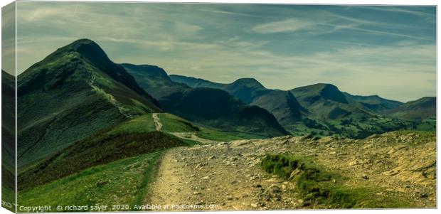 Conquering Catbells A Majestic Hike Canvas Print by richard sayer