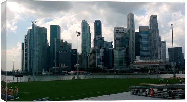 Downtown SIngapore Canvas Print by Mark McDermott