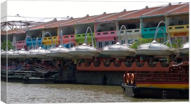 Clark Quay Singapore Canvas Print by Mark McDermott