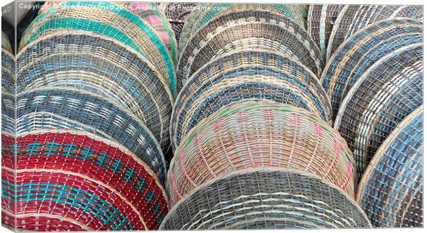 Multi-coloured food baskets Canvas Print by Mark McDermott