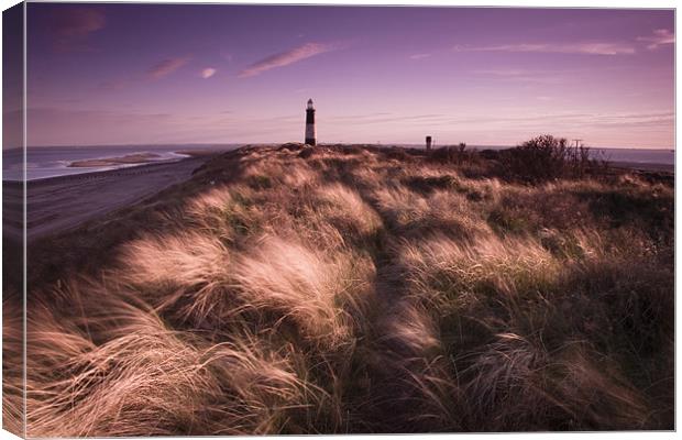 Spurn point sunset Canvas Print by Leon Conway