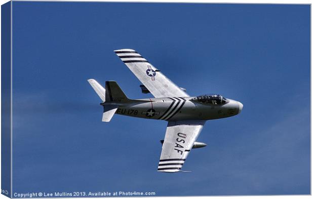 Sabre vintage jet fighter Canvas Print by Lee Mullins