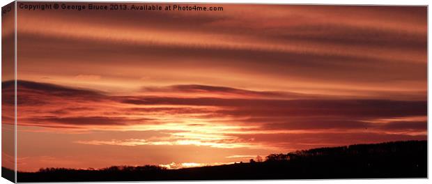 Sunrise over Cardenden woods Canvas Print by George Bruce