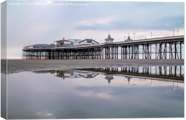 Amazing Reflections of North Pier Blackpool Canvas Print by Gary Kenyon
