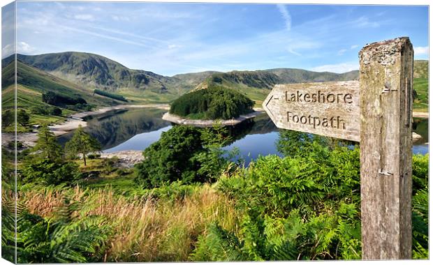 Lakeshore Footpath Haweswater Canvas Print by Gary Kenyon