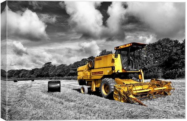 Combine Harvester Canvas Print by Gary Kenyon