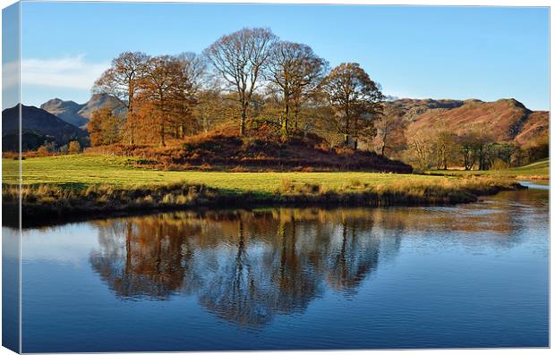 Reflections In The River Brathay Canvas Print by Gary Kenyon