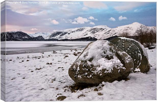  Derwentwater Millennium Stones Canvas Print by Gary Kenyon