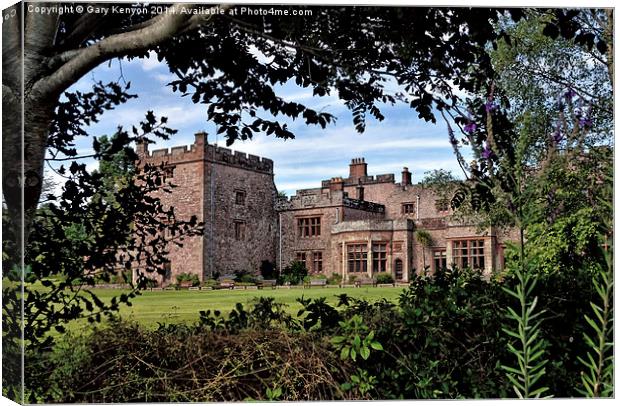  Through The Tree's And Bushes At Muncaster Castle Canvas Print by Gary Kenyon