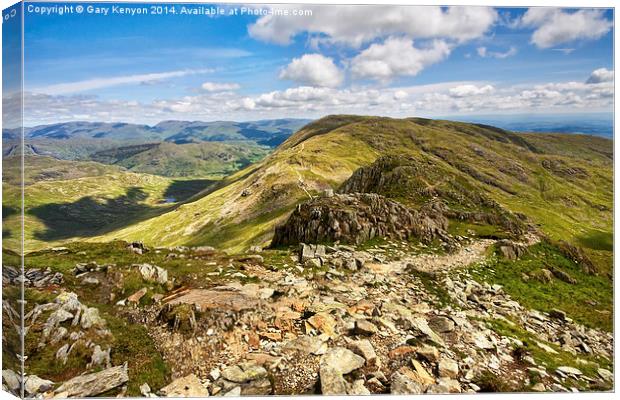  Views Of Wetherlam On Route Up Coniston Old Man Canvas Print by Gary Kenyon