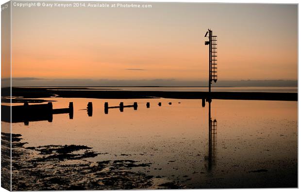  Sunset Reflections Fleetwood Beach Canvas Print by Gary Kenyon