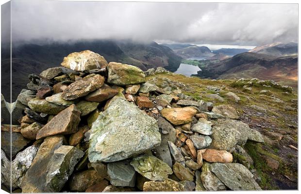  Fleetwith Pike Summit Buttermere  Canvas Print by Gary Kenyon