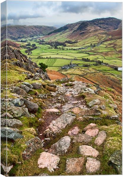  On Route Up Bowfell Canvas Print by Gary Kenyon