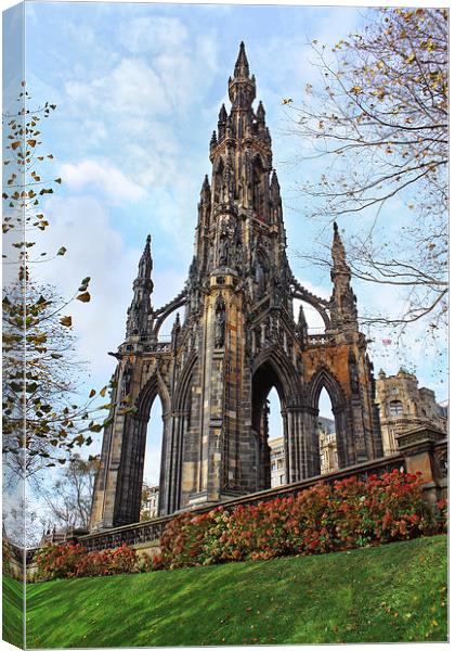  Scott Monument Edinburgh Canvas Print by Gary Kenyon