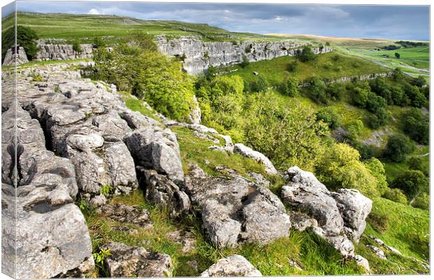  View From Malham Cove Yorkshire Canvas Print by Gary Kenyon