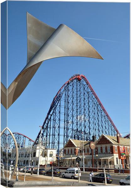  Blackpool's Pleasure Beach and the Big One. Canvas Print by Gary Kenyon