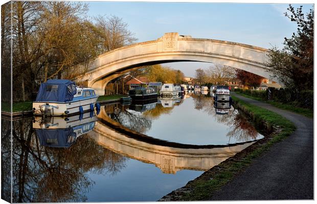  Evening Reflections On The Lancaster Canal -  Gar Canvas Print by Gary Kenyon
