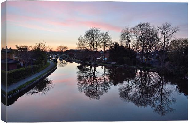 Reflections in the Lancaster Canal Canvas Print by Gary Kenyon