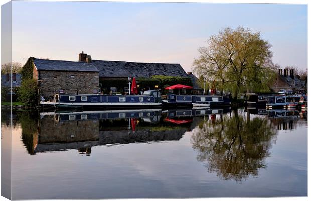 Canal Reflections Canvas Print by Gary Kenyon