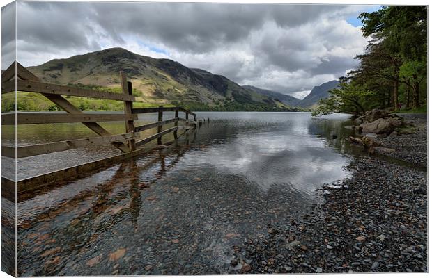  Dull morning at Buttermere, Cumbria Canvas Print by Gary Kenyon