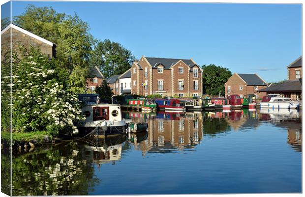  Reflections On The Lancaster Canal Canvas Print by Gary Kenyon