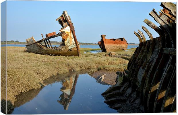 Reflections of the Wrecks Canvas Print by Gary Kenyon