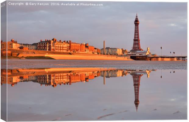 Golden Mile Reflections Blackpool Canvas Print by Gary Kenyon