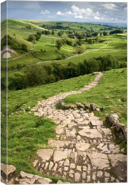 Path Down From Malham Cove Canvas Print by Gary Kenyon
