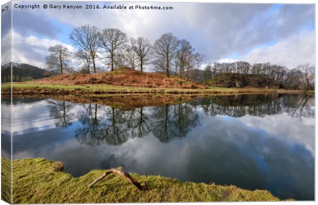 Reflections On The River Brathay Canvas Print by Gary Kenyon