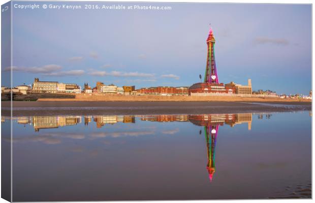 Multicoloured Blackpool Tower  Canvas Print by Gary Kenyon
