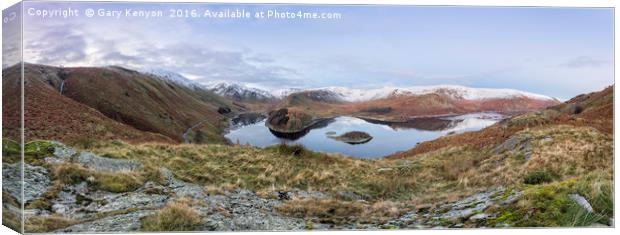 Haweswater Pano at First Light Canvas Print by Gary Kenyon