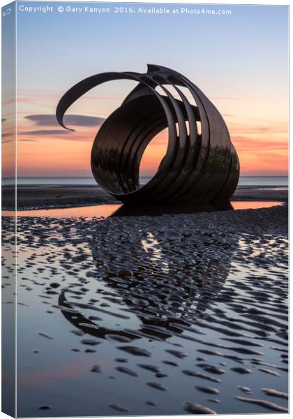 Sunset By Mary's Shell Cleveleys Canvas Print by Gary Kenyon