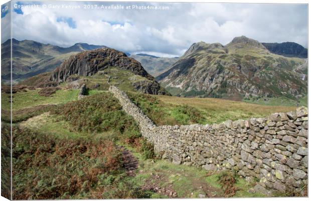 Stone Wall To Side Pike Canvas Print by Gary Kenyon