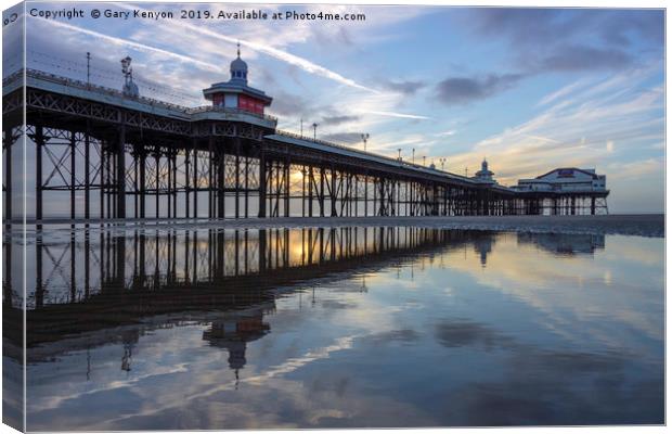 North Pier at Sunset Blackpool Canvas Print by Gary Kenyon