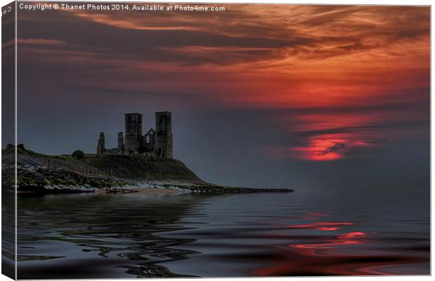 Reculver castle sunset Canvas Print by Thanet Photos