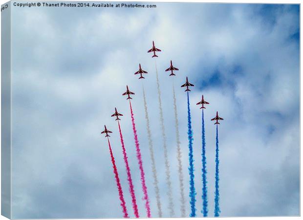 Red Arrows display Canvas Print by Thanet Photos