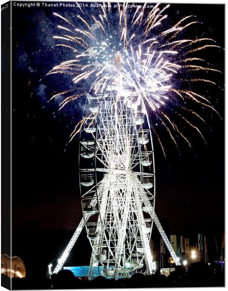 Big wheel and fireworks Canvas Print by Thanet Photos