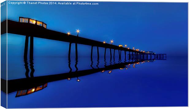 Pier at night Canvas Print by Thanet Photos