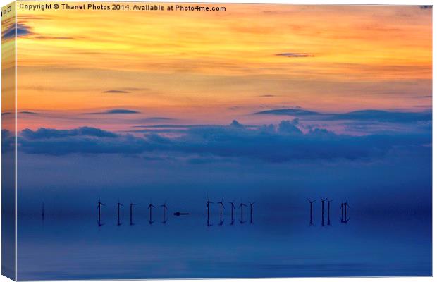  Windfarm sunset Canvas Print by Thanet Photos