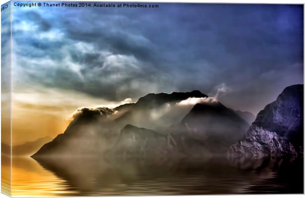  Misty lake Canvas Print by Thanet Photos