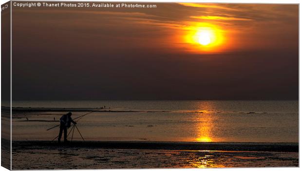  Sunset fishing Canvas Print by Thanet Photos