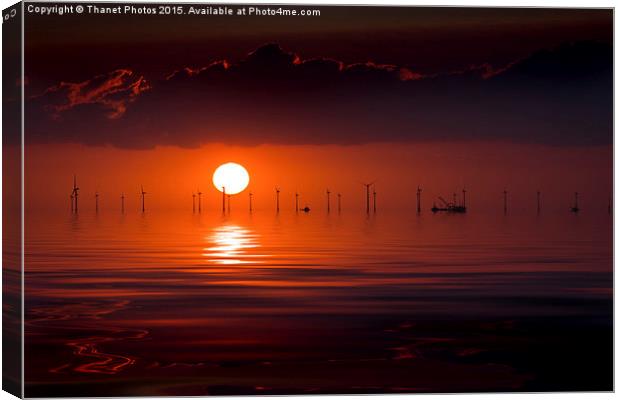 Windfarm sunset Canvas Print by Thanet Photos