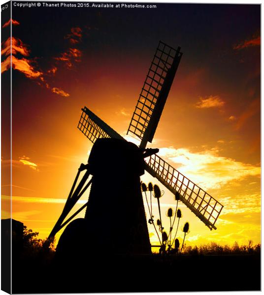  Windmill sunset Canvas Print by Thanet Photos