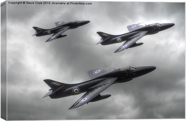 T7 Hawker Hunters Canvas Print by Steve H Clark