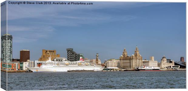The Three Graces Liverpool Canvas Print by Steve H Clark
