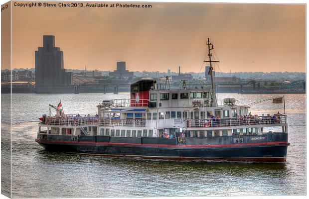 Mersey Ferry Boat Snowdrop Canvas Print by Steve H Clark